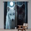 Set Of 2 Flat Printing Window Curtains Horror Fantasy Moonlit Wolves Digital Printed Polyester Drapes Birthday Party Indoor Curtain