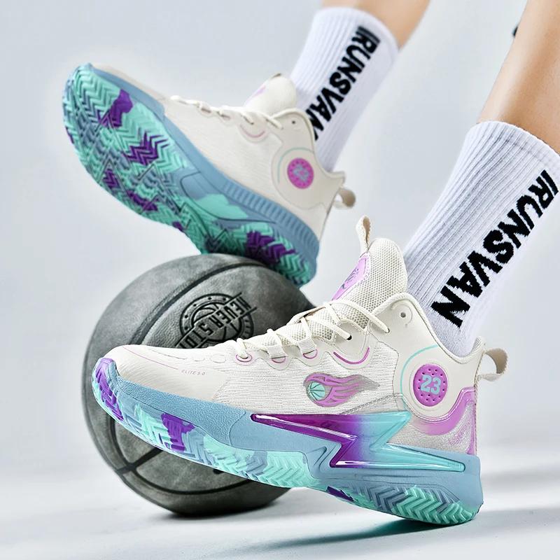 Durable James Rubber Soled Basketball Footwear Breathable and Comfortable Sneakers Men's Low Help Basketball Training Boots