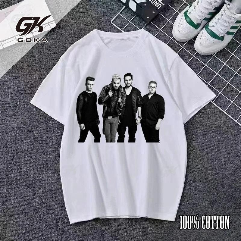 Rock Band Tokyo Hotel Футболка с принтом монограммы Летняя уличная повседневная короткая футболка Одежда Футболка Мужская Женская Крутая Мода