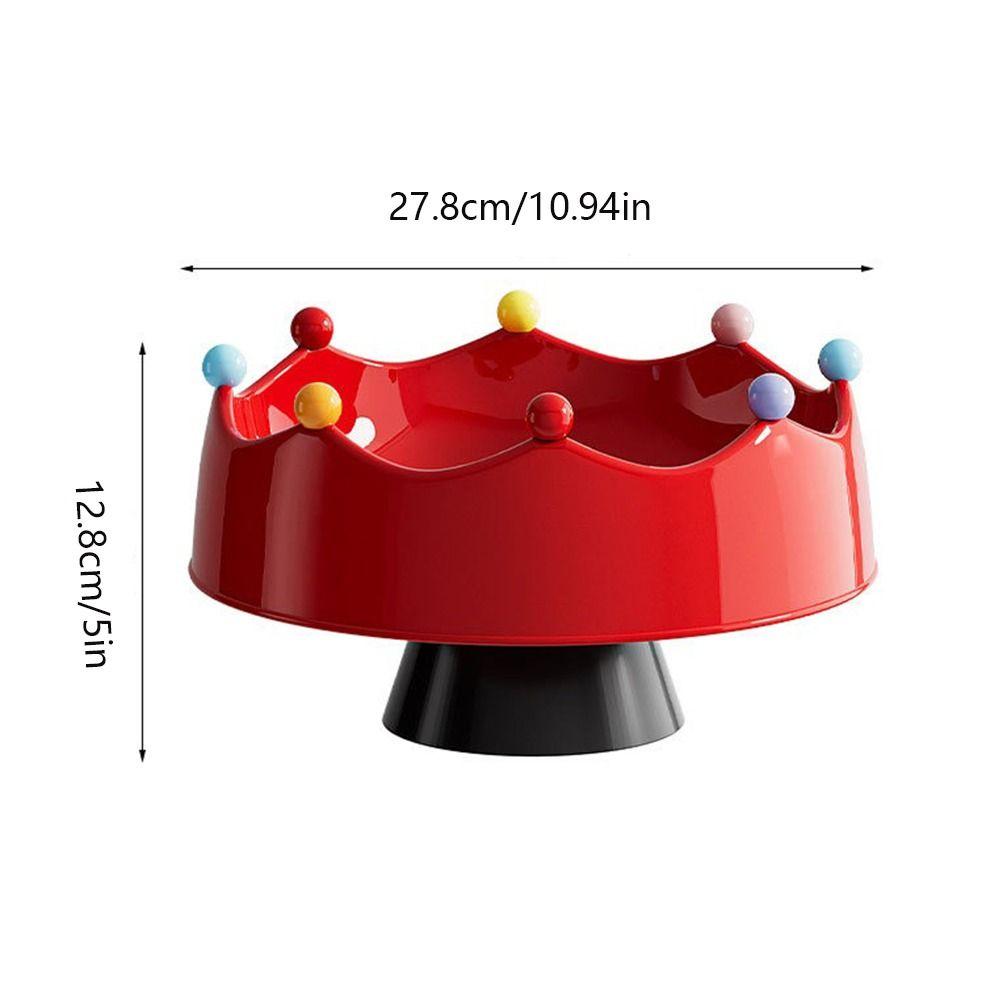 Crown Design Fruit Serving Plate Large Capacity Snack Plate Fruit Bowl with Fork Coffee Table