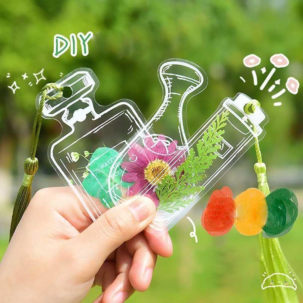 Искусство DIY Ремесла Прессованные Цветочные Закладки Прозрачные Подставки Для Книг Гербарий Закладки