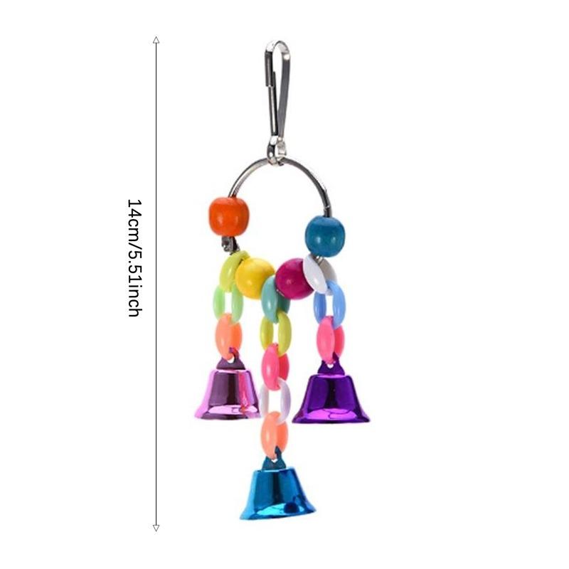 Bird Cage Toy Set with Bell Bridge Creative Parrots Small Birds Chewing Hanging Ring Toy Interactive Activity Toy