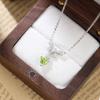 Bow sterling silver 925 necklace female niche design light luxury natural stone collarbone chain ins wind fringe pendant