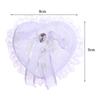 Ring Box Heart Wedding Lace Holder Pillow Ceremony Pillows Jewelry Bearer White Shape Boxes Pearl Rhinestone Case Love Proposal