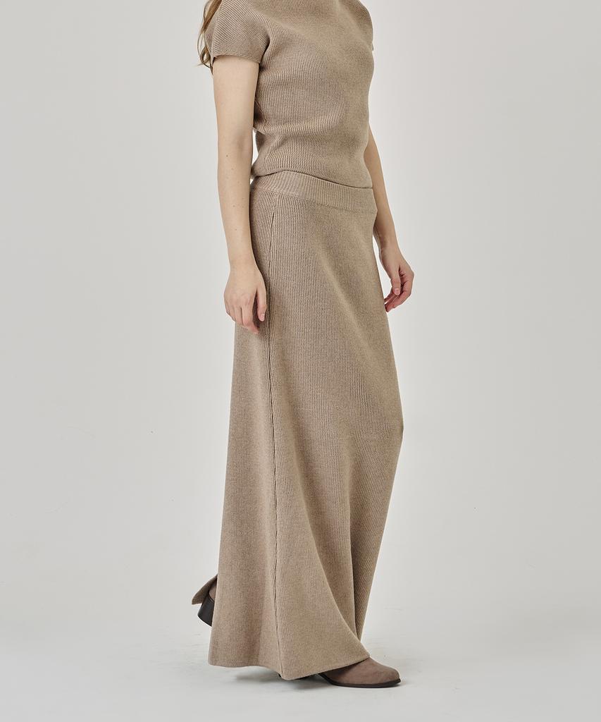 A Bon Vivi Knit Maxi Skirt Mocha