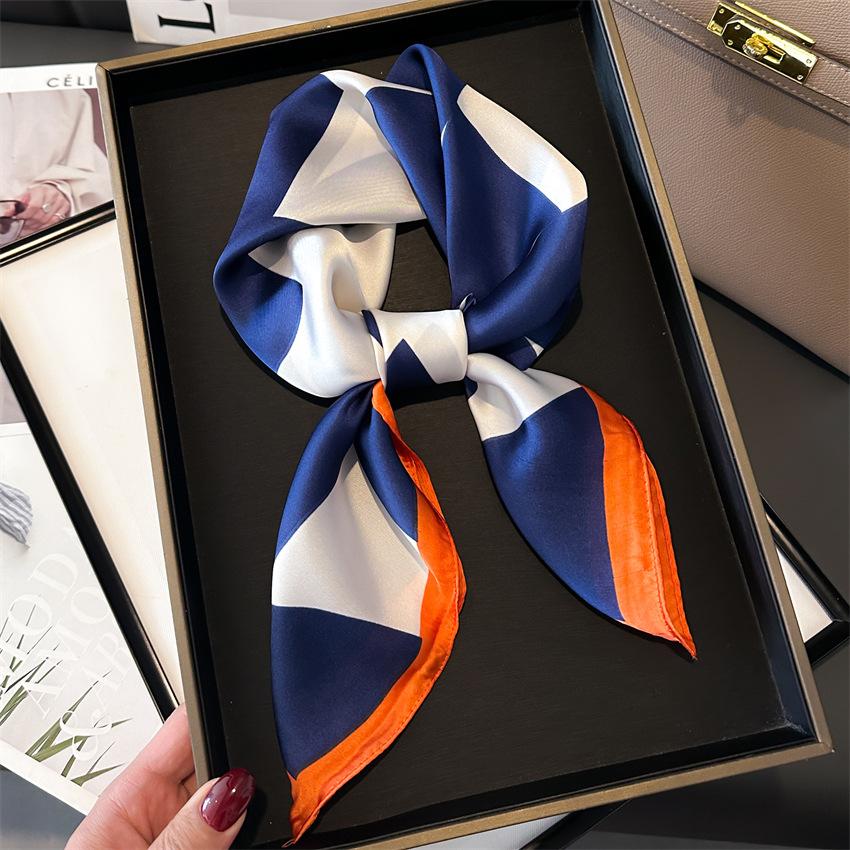 New Women Dot Imitated Silk Square Scarf Soft Satin Hairband Neckerchief Kerchief Head Hijab New Headband Foulard Ribbon Bandana