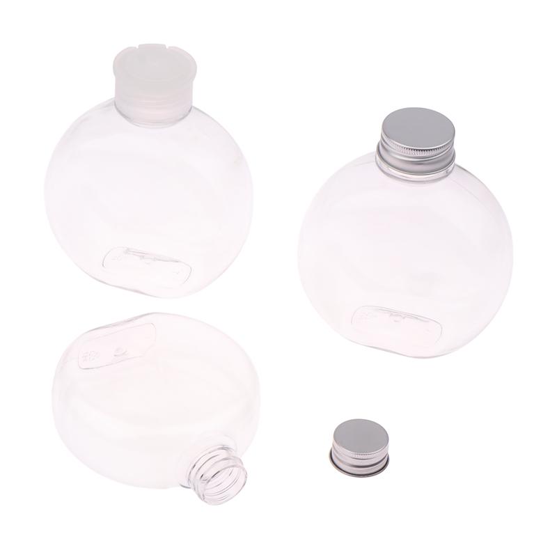 320/500 мл Плоская круглая бутылка для воды Прозрачная бутылка для молока, чая, кофе Бутылки для питья Портативная ПЭТ бутылка для сока, напитков