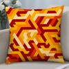 Orange Geometric Pillow Case 3D Print Polyester Fiber 40*40 cm Home Sofa Throw Pillow Cover Decoration Festival Gift