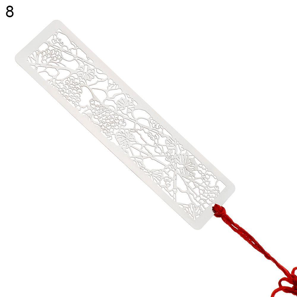Металлические полые закладки в китайском стиле с красным узлом, креативный зажим для книг, нержавеющая сталь, пагинация, каллиграфия, живопись, детский подарок