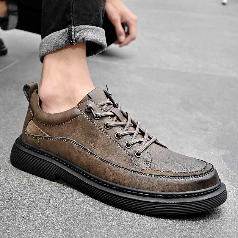Итальянская модельерская мужская обувь. Деловая повседневная обувь. Мужская формальная мужская высококачественная уличная водонепроницаемая рабочая обувь в британском стиле.