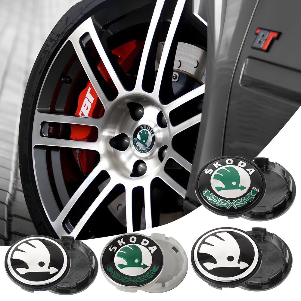 JIYQ3 4pc 55mm 65mm Original Car Styling Wheel Center Cap Hub Replaced Cover For Skoda Rapid Fabia Octavia Roomster Yeti Superb Citigo