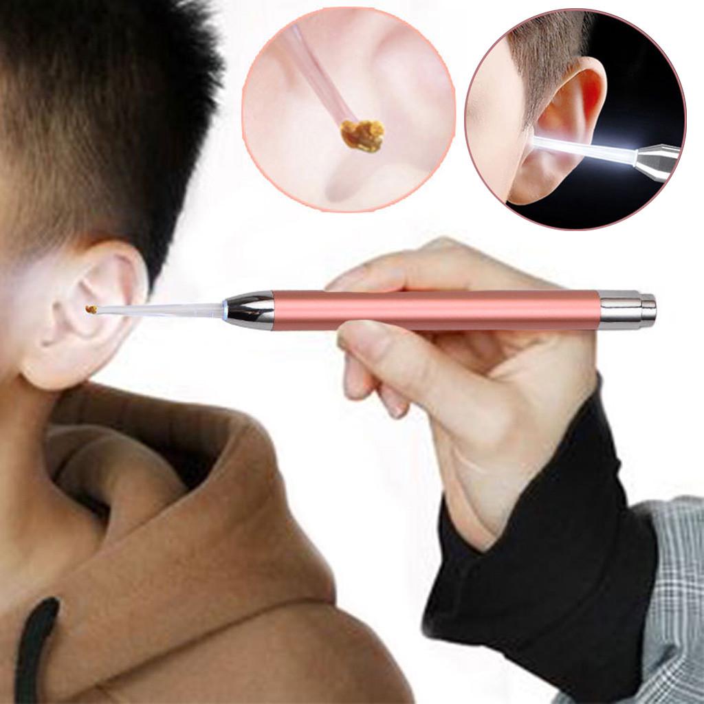 (brisand) Hot LED Light Earpick Clean Flashlight Earpick Spoon Ear Cleaner Device LED Ligh