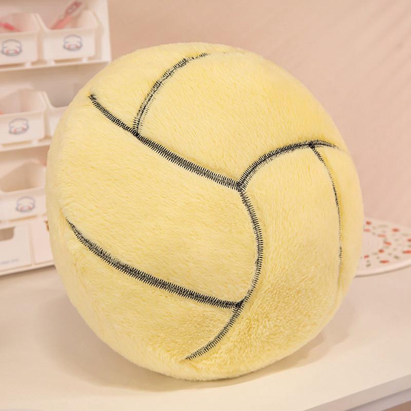 Adorable Realistic Sports Plush Toy Cushion Featuring Football Basketball And Tennis Designs