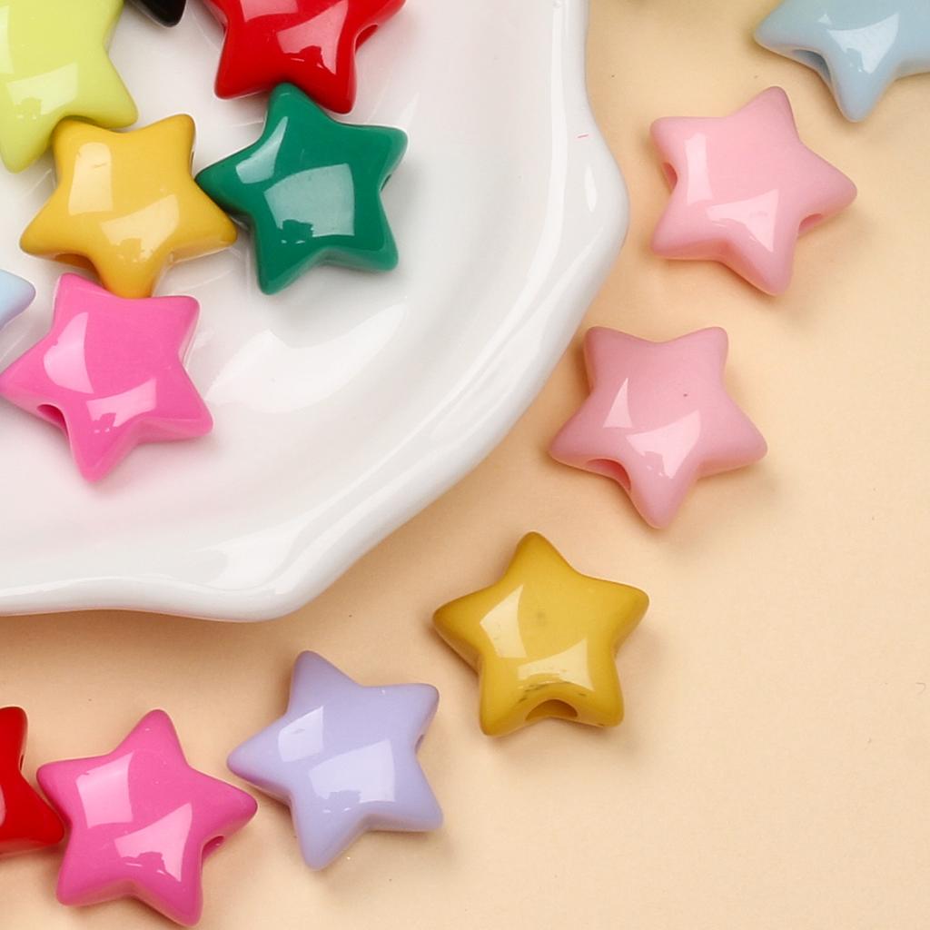 40 шт. 14,9 мм модные акриловые звезды свободные бусины «сделай сам» для ожерелья, браслетов, изготовления ювелирных изделий