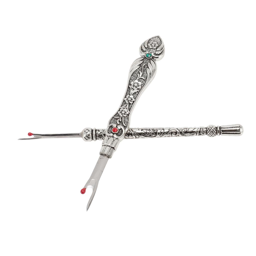 2pcs Retro Seam Remover Quickly Removal DIY Metal Hand Stitch Remover Thread Remover for Needlework Leatherwork Silver