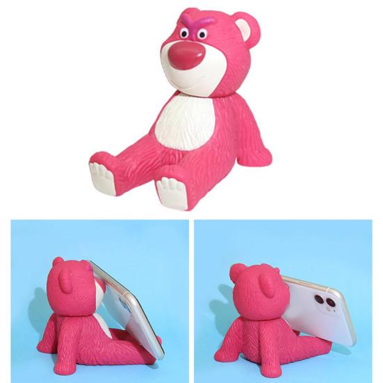 Очаровательный мультяшный медведь, держатель для телефона, розовый цвет, стабильная поддержка, подставка для мобильного телефона, украшение для рабочего стола, орнамент