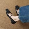Krazing Pot Cow Skin Spring Summer Size 41 Low Heels Women Square Toe Shallow Pumps