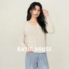 Базовый женский кардиган Basic House с V-образным вырезом из смесовой шерсти