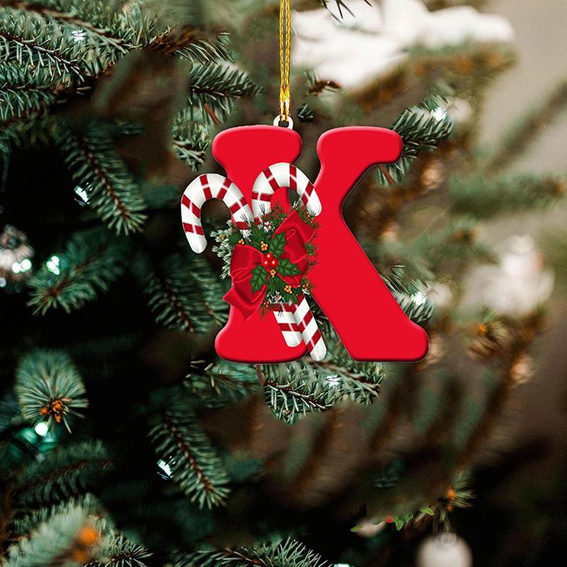 1 шт. Новый, креативный, подвесной, новогодняя елка, алфавит, акрил, плоский, украшение для домашней вечеринки, украшение в подарок