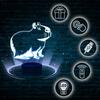 Children's Night Lamp Capybara Capybara 16 Led 3D + Remote Control