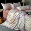 Sleep Grid Imitation Color Woven Jacquard Digital Printing Light Luxury Feng Shui Washed Cotton Four Piece Set