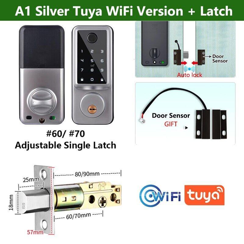 A1 Умный дверной замок с паролем/IC-картой/приложением/ключом TT Lock/ WiFi Автоматический цифровой электронный дверной замок с датчиком двери и отпечатком пальца