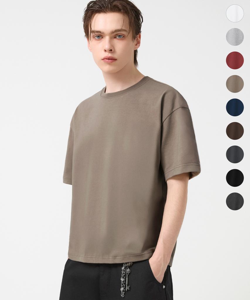 TRILLION [Special Feature] Essential Cp Double-Layered Cropped Short Sleeve T-Shirt_9 Colors (K Type)