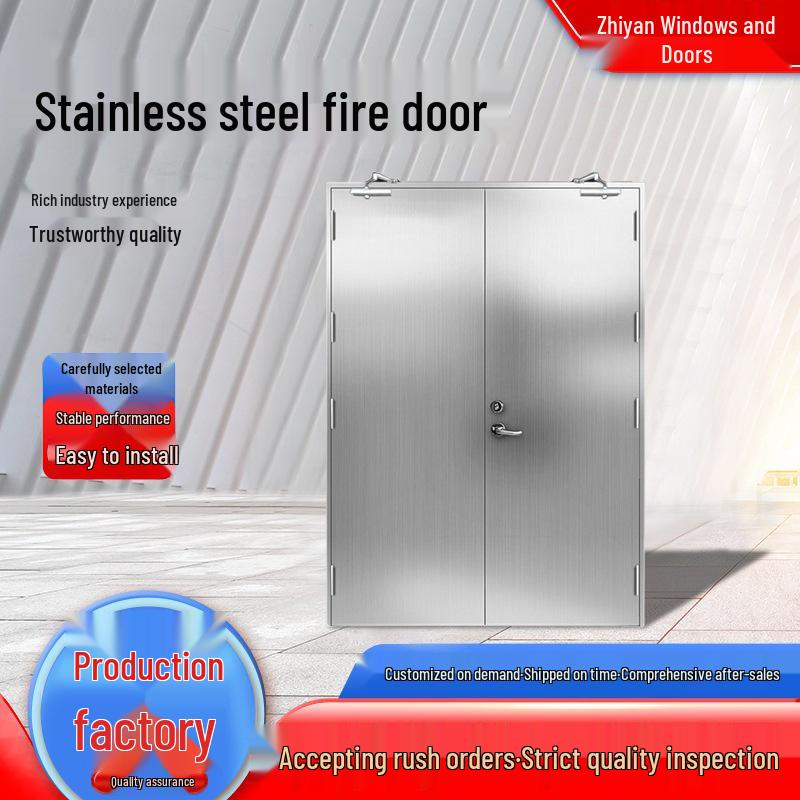 Class A Fire Exit Safety Door, Single/Double Opening, Stainless Steel, Certified for Hotel, Mall, Kitchen Use