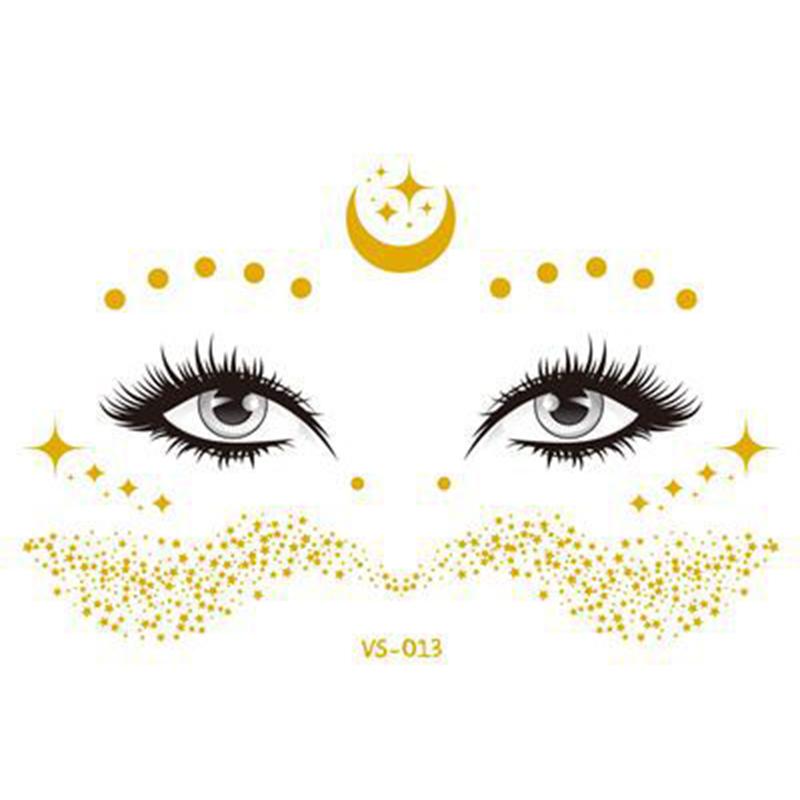 Блестящие наклейки татуировки на лице флэш-золотые временные металлические татуировки водостойкий макияж наклейки для девочек вечеринка музыкальный фестиваль