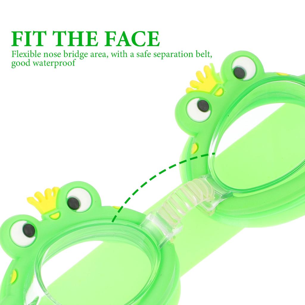 Children's Swim Goggles Cartoon Design Silicone Anti Vision Waterproof Kids Swimming Glasses Navy Vibrant Color