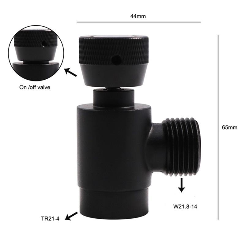 A20F-Black CO2 Cylinder Adapter Self-Made Beer Barrel Regulator TR21.4 To W21.8, CO2 Tank Accessories For Soda Manufacturer Mach