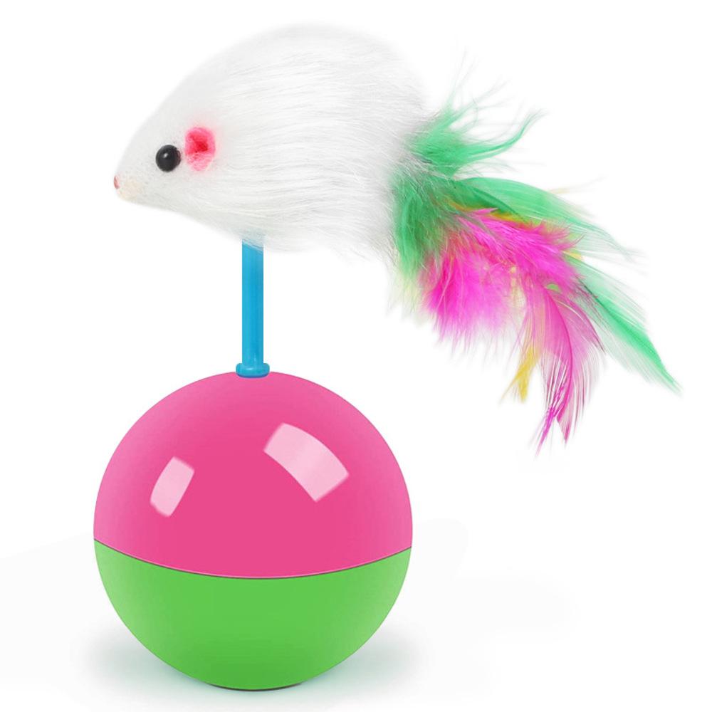 Pet Toys Self-pleasure Feather Cat Teaser Mouse Tumbler Ball Cat Boredom Relief Toys Pet Supplies