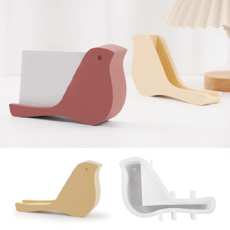 Artisanal Bird Card Holder Mold Cement Moulds for Resin Casting Safe Silicone Texture for Desk Decors Hand-Making Tool