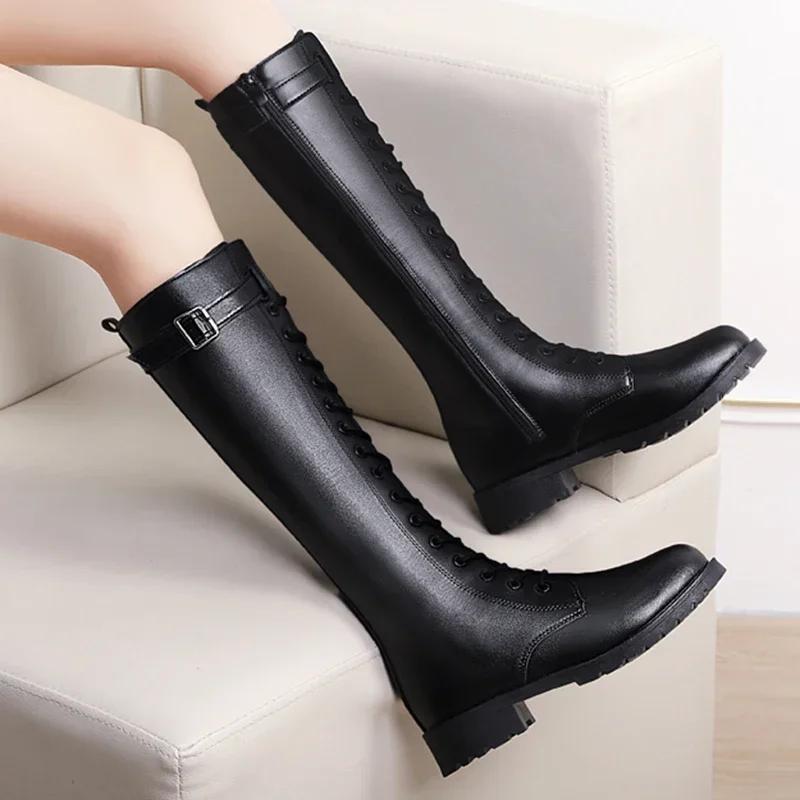 Long Tube Boots for Women 2025 New Autumn and Winter High Tube Thick Soled Long Boots White Knee High Short Knight Boots Shoes