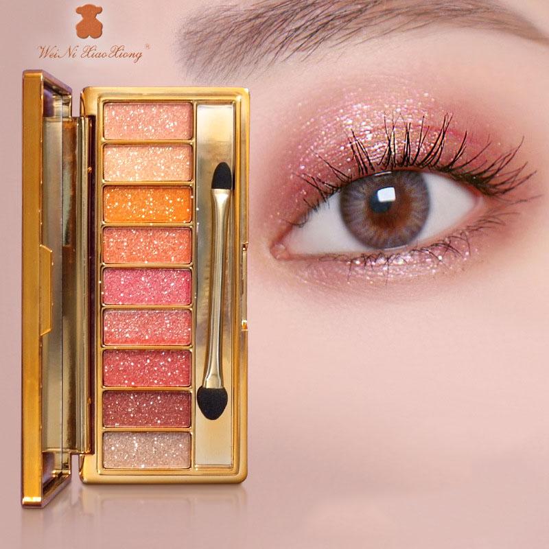 9 Color Eye Shadow Fine Shimmering Pearly Shimmering Super Shimmery Mashed Potato Texture Eye Shadow
