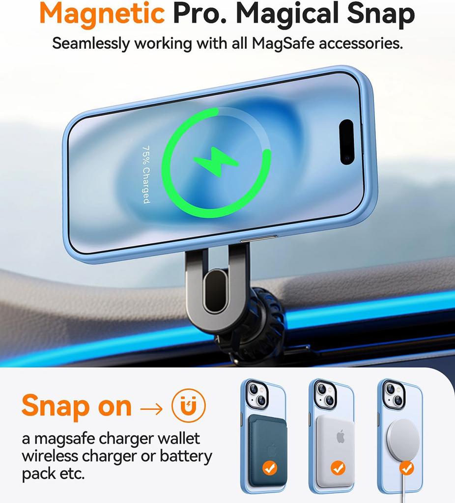 Magsafe Магнитный Роскошный Бронированный Противоударный Чехол для iPhone 16 15 14 13 12 11 Pro Max Plus Беспроводная Зарядка Крышка Матовый Полупрозрачный