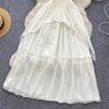 Summer Women Sexy Spaghetti Strap 3D Flower Ruffles Long Maxi Holiday Beach Dresses