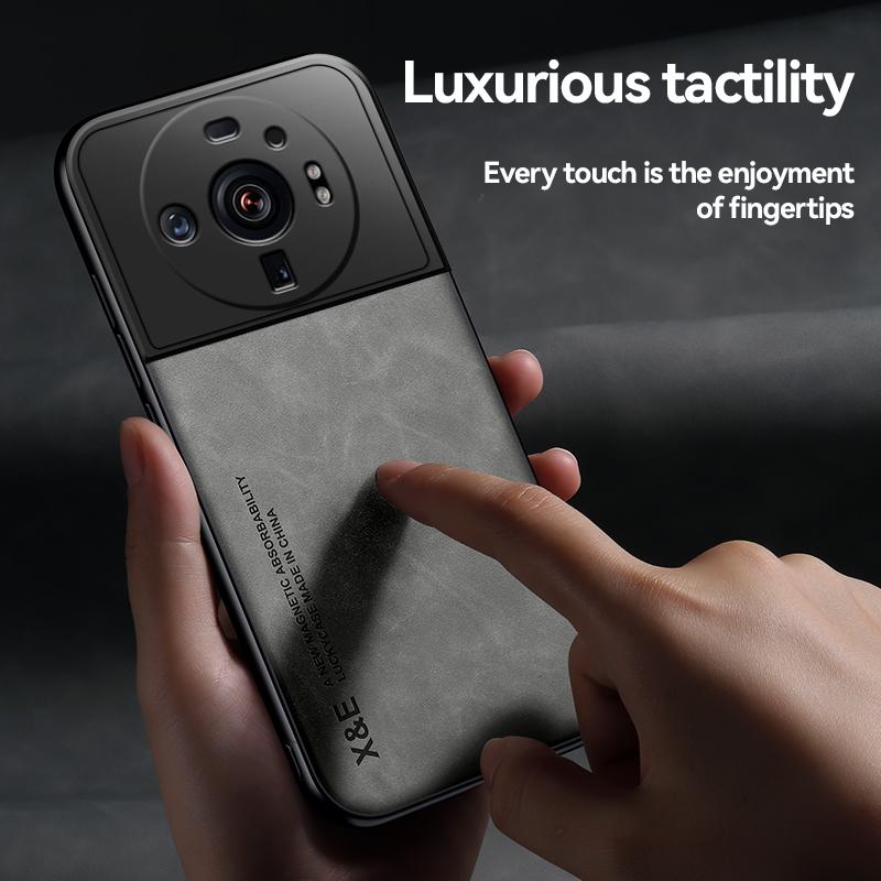 Чехол для Xiaomi Mi 12S Ultra, Кожаный чехол для телефона с магнитным держателем для автомобиля для Xiaomi Mi 12 S Ultra Mi12 S Ultra 6.73", Задняя крышка