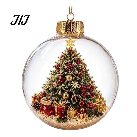 Decorative Ornaments for Home Christmas Story Ornament, Acrylic Hanging Angel Santa Claus Festive Party Supplies Candy House Designs, Ball Shape