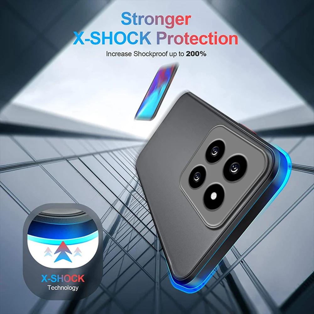 Для Xiaomi 14T Pro 14 T 13T 12T Pro полупрозрачный матовый чехол для Xiaomi 14pro 13 Lite 12x Mi 14TPro ударопрочный силикон + жесткий чехол для задней панели из ПК