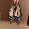Fashion New Summer Women Pumps Shoes for Women Pointed Toe Gladiator Shoes Fashion Hollow Out Mesh High Heels Zapatos Mujer Size 34-43