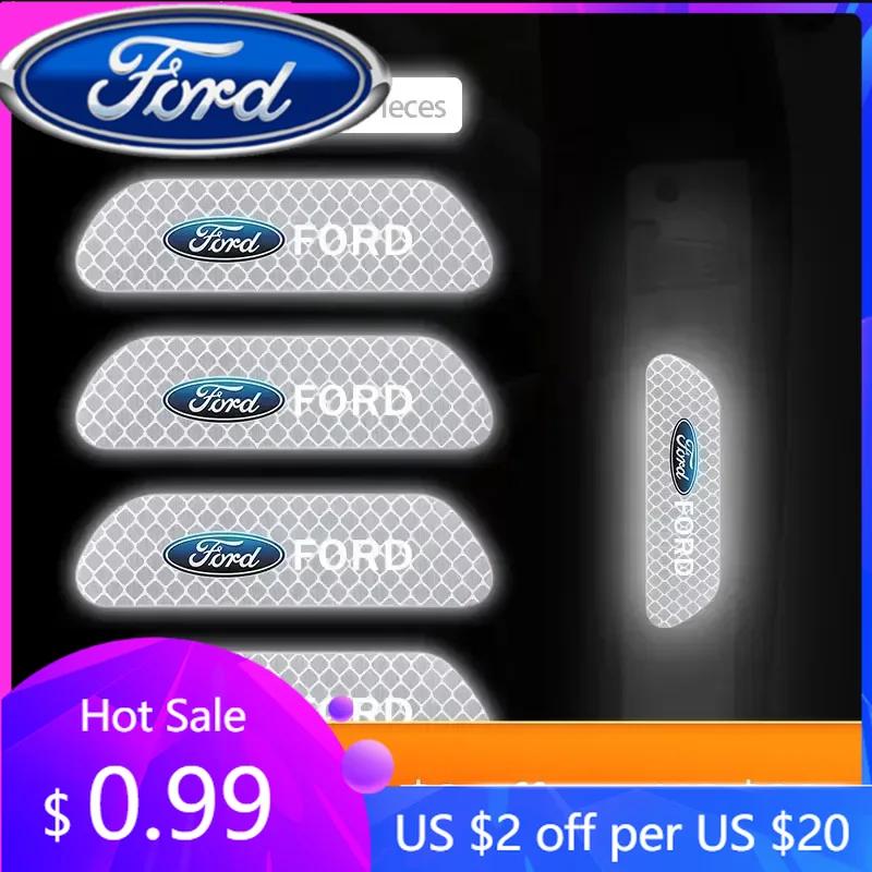 Новая автомобильная наклейка 2026 Ford New 2025 Горячая 4 шт. Наклейка на дверь автомобиля Предупреждение о безопасности Светоотражающая отметка Для Ford S MAX Ranger Focus Fiesta M