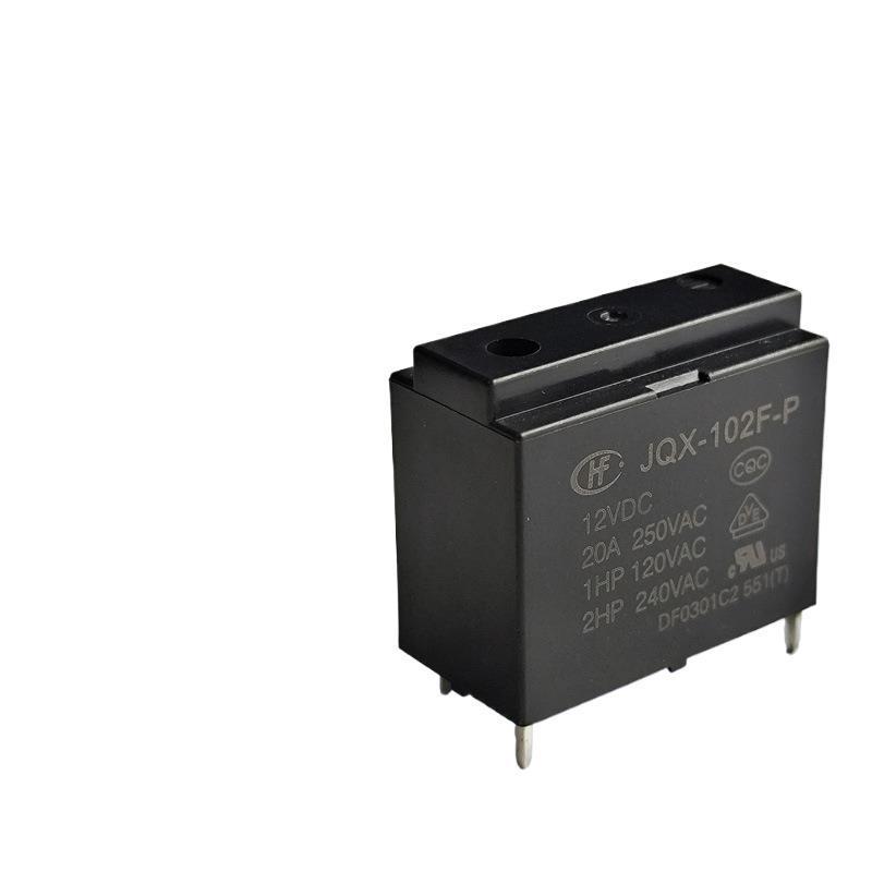 Hongfa Relay HF102F-P 12V/24V Dust Cover, Normally Open, 4-Pin, 20A.