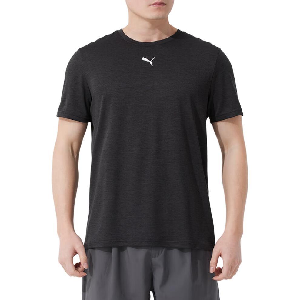 PUMA T Shirts Men's Black Crew Neck Moderate Straight Fit 527378-01