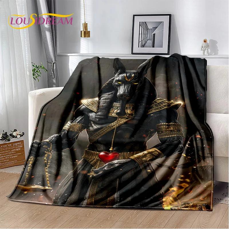 2025 Ancient Egypt Death Anubis Pharaoh Horus Mythology Soft Blanket,Soft Throw Blanket for Home Bedroom Bed Sofa Cover Child
