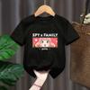 Футболка Spy X Family с графическим принтом в виде мультфильма и японского аниме Футболка Harajuku Модная повседневная футболка с коротким рукавом большого размера унисекс