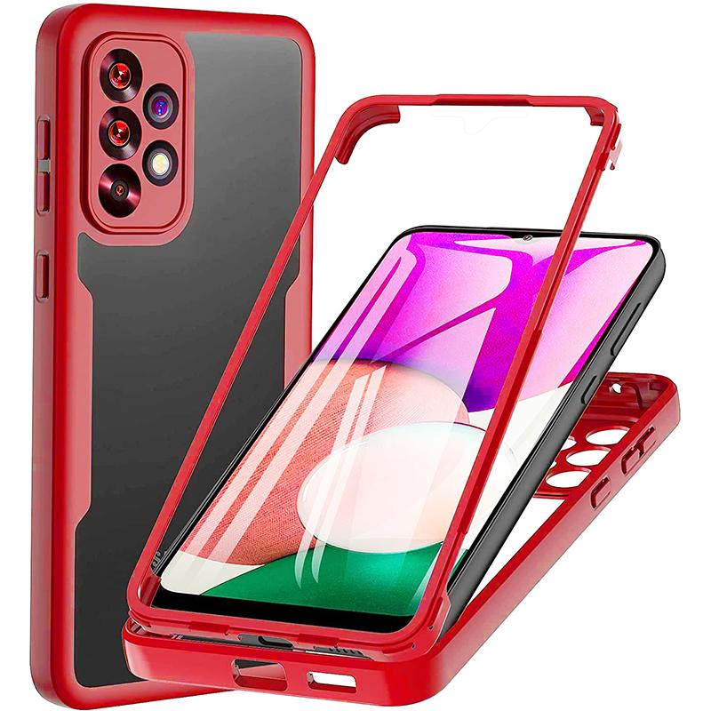 Двусторонний прозрачный чехол на 360 градусов для Samsung Galaxy A53 S23 iPhone 14 12 XiaoMi RedMi Note 11s OPPO Противоударный экран объектива камеры Полная защита чехла для телефона