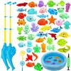 Water Play Fishing Magnetic Fishing Fishing Sand Play Bath Magnetic Fishing Fishing Vinyl Pools for Bath Inflatable Round Summer Water Fishing