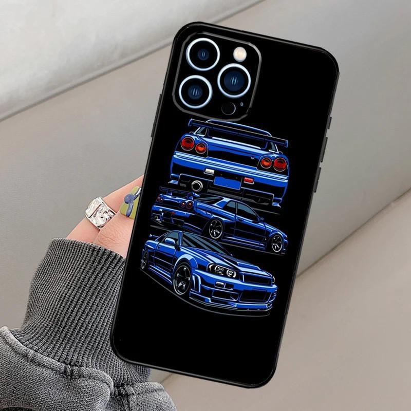 Чехол для мобильного телефона iPhone15Pro Max GTR спортивный автомобиль JDM чехол для мобильного телефона отправляется от имени других, окрашен и защищен от падений.