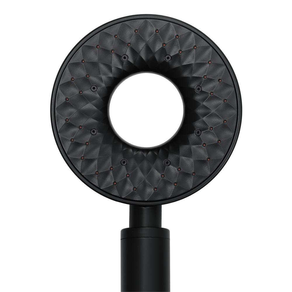 Bathroom Black Handheld Rainfall Pressurized Shower Set with Hose and Bracket